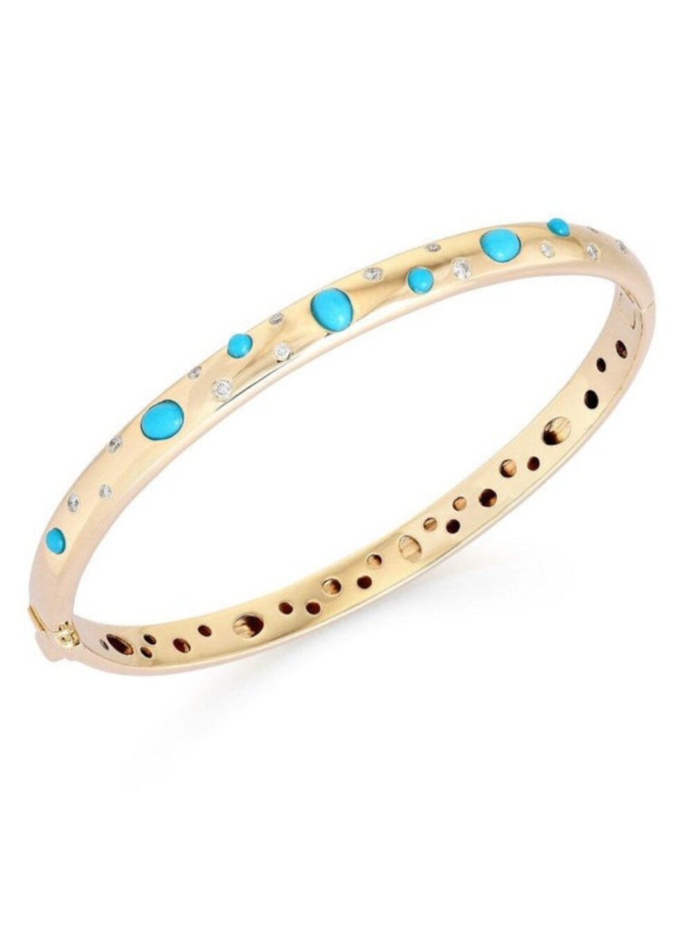 14 Linear Diamond 14K (or 18k upon request) Yellow Gold Bangle Bracelet